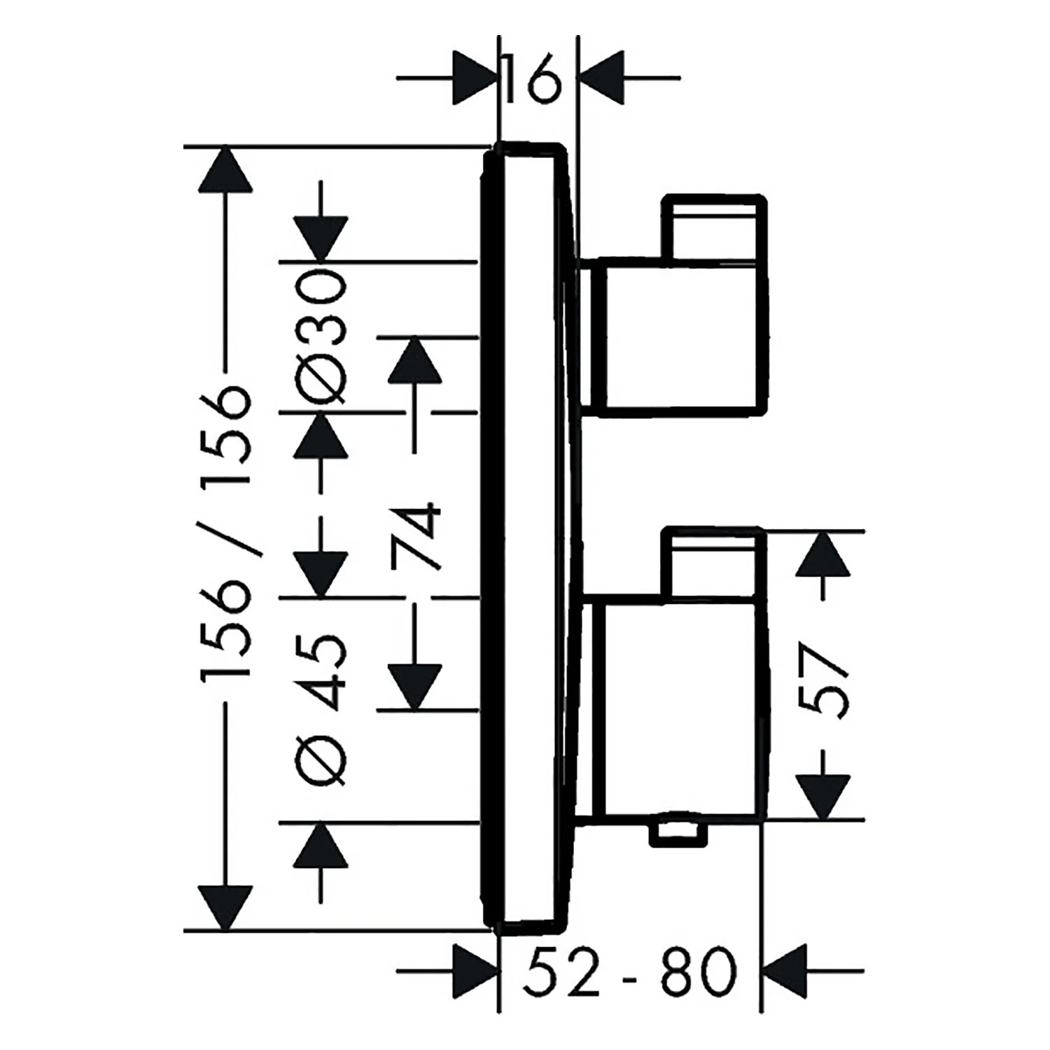 hansgrohe Ecostat Square Thermostat Unterputz für 2 Verbraucher Bild 2