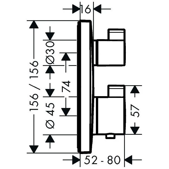 hansgrohe Ecostat Square Thermostat Unterputz für 1 Verbraucher Bild 2