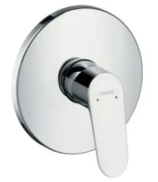 Jednouchwytowa bateria prysznicowa w chromie, widok z przodu, hansgrohe