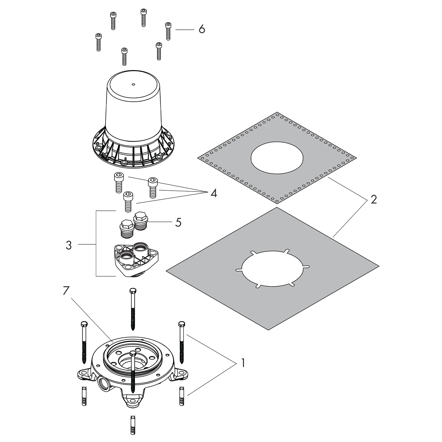 hansgrohe Grundkörper für Wannenarmatur Bodenmontage Bild 3