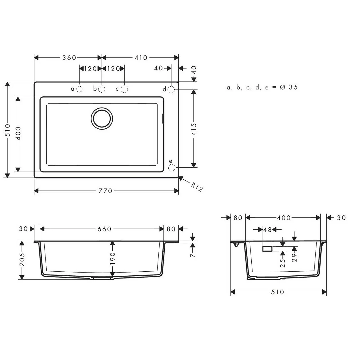 hansgrohe S510-F660 Einbauspüle 660 Bild 2