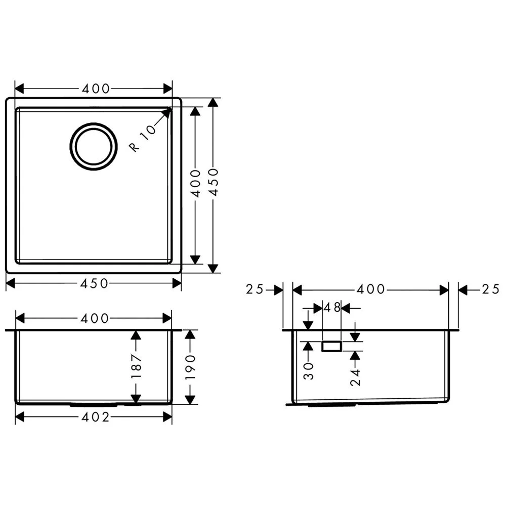hansgrohe S719-U400 Unterbauspüle 400 Bild 2