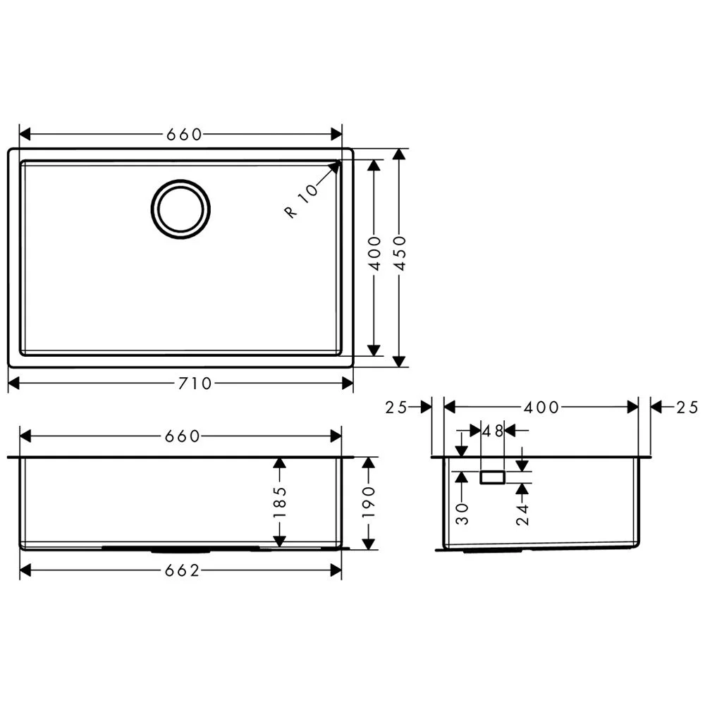 hansgrohe S719-U660 Unterbauspüle 660 Bild 2