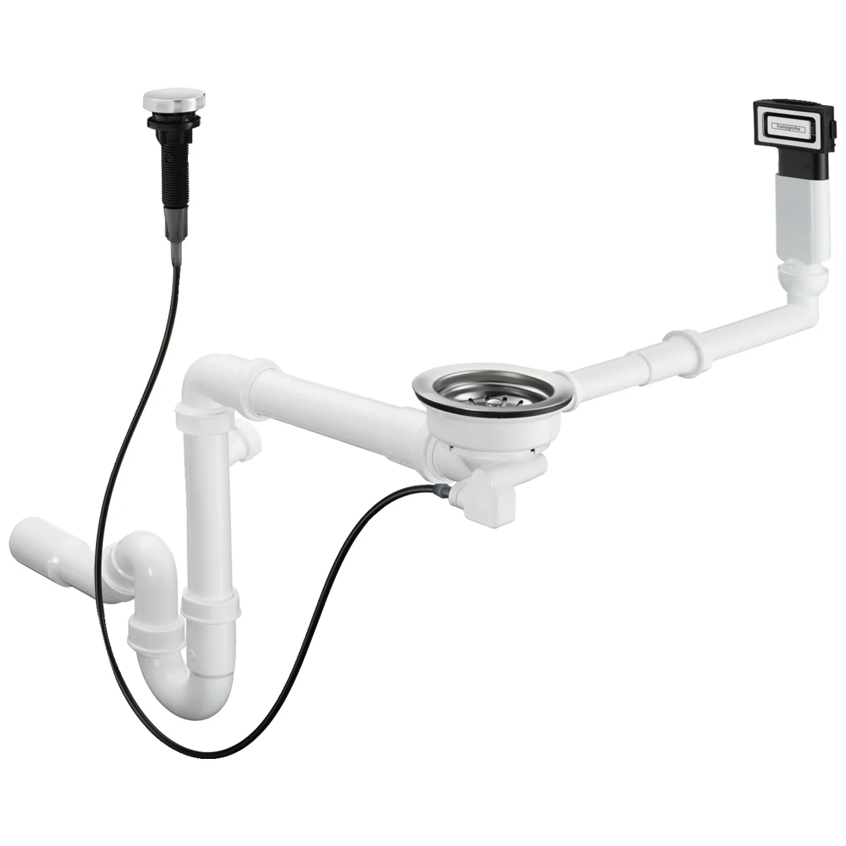 hansgrohe D16-11 Automatische Ab- und Überlaufgarnitur für Einzelbecken Granit