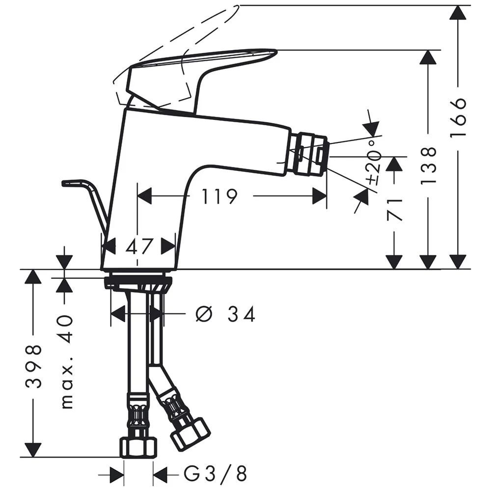 hansgrohe Logis Einhebel Bidetarmatur 70 Bild 2