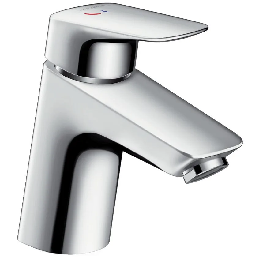 Chromowana bateria umywalkowa z widokiem z boku, hansgrohe