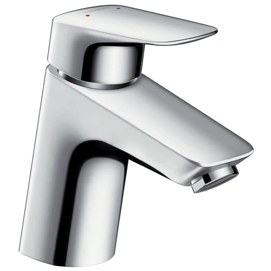Chromowana bateria umywalkowa z widokiem z boku, hansgrohe