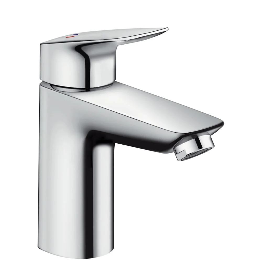 Chromowana bateria umywalkowa widok z boku, hansgrohe