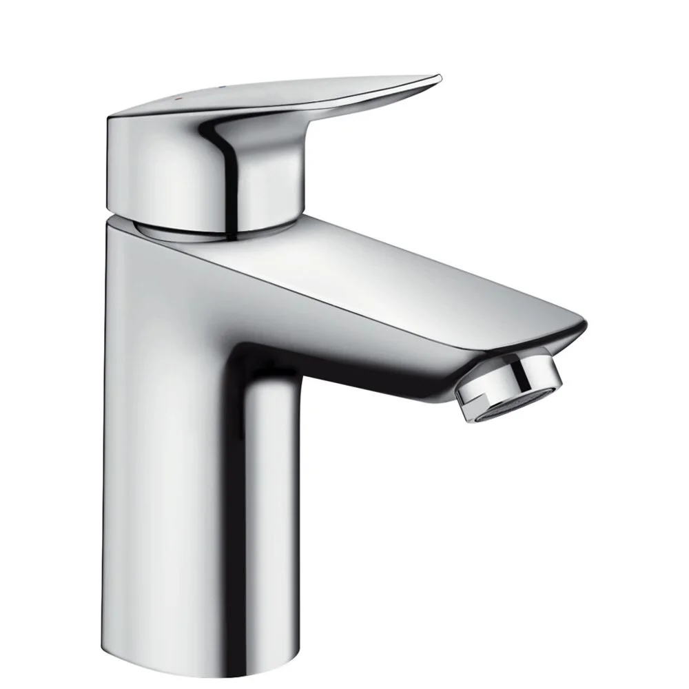 Chromowana bateria umywalkowa widok z boku, hansgrohe