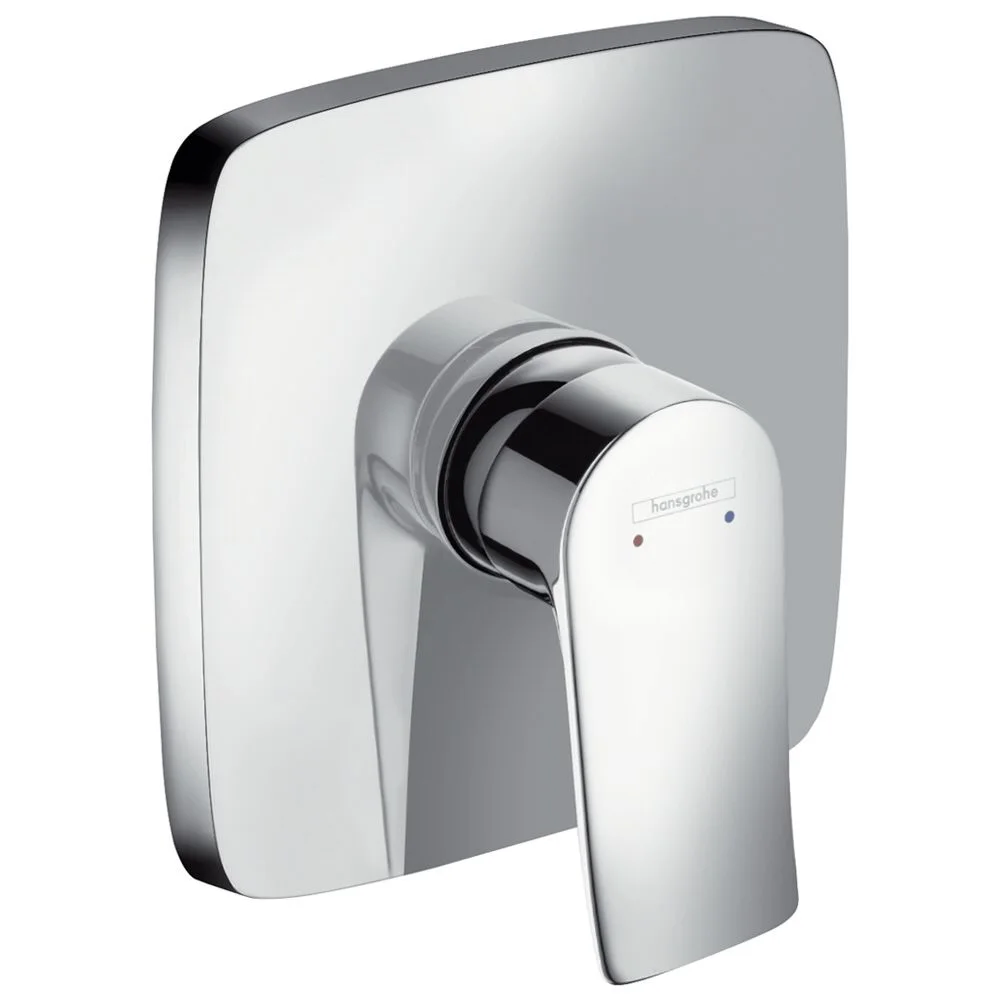 Chromowany mieszacz prysznicowy widok z przodu, hansgrohe