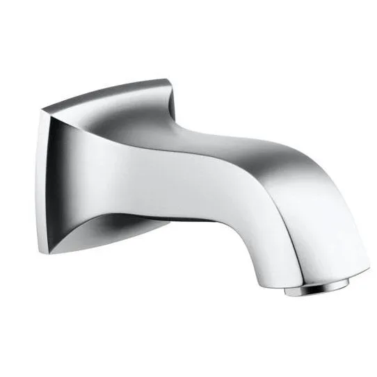Chromowany wylewka wannowa w widoku bocznym, hansgrohe