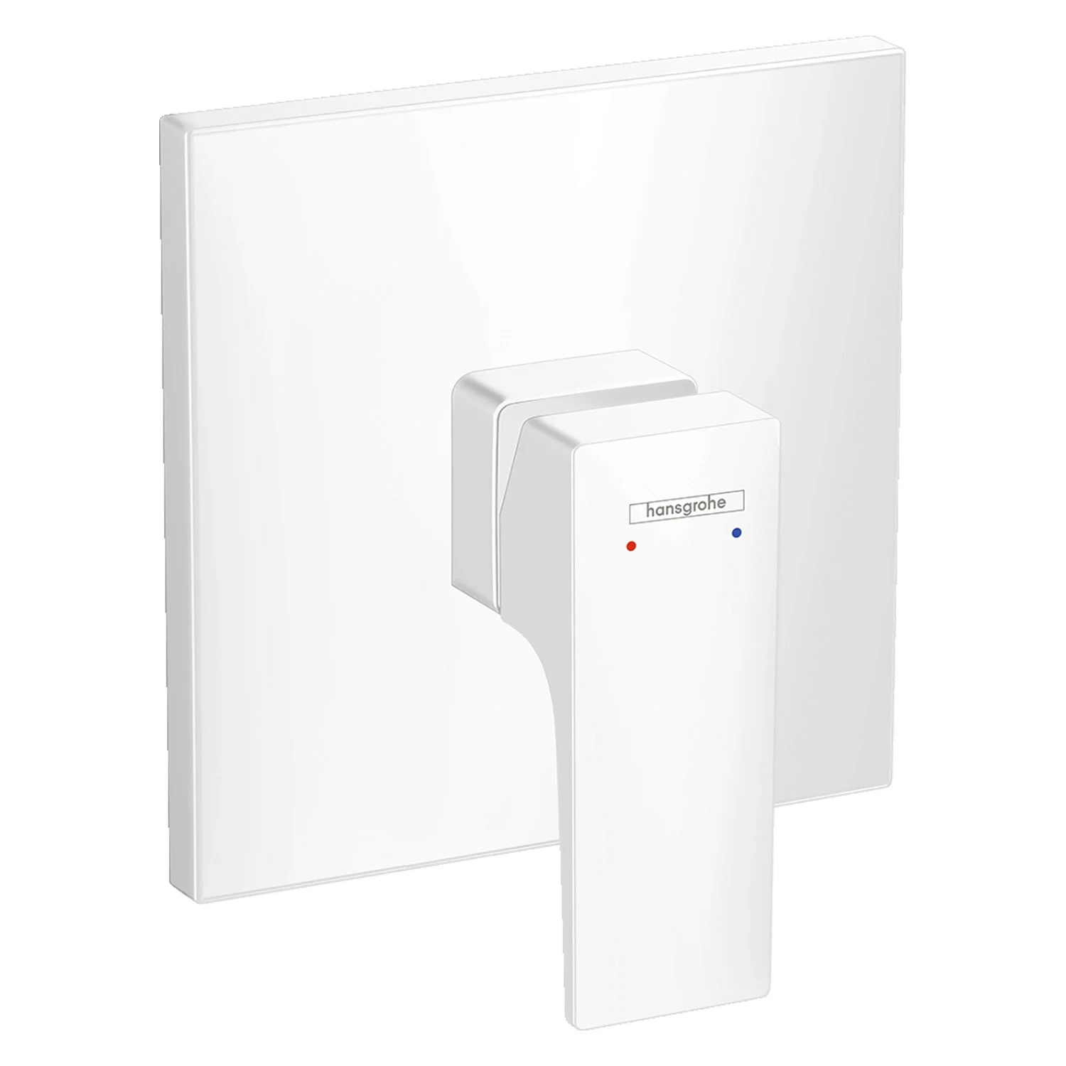 Biały jednouchwytowy mieszacz prysznicowy widok z przodu, hansgrohe