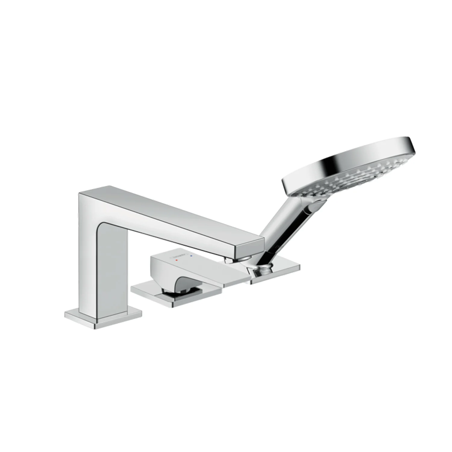 Chromowana bateria wannowa 3-otworowa wycięta, hansgrohe