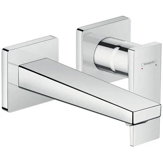 Chromowana bateria umywalkowa z widokiem z boku, hansgrohe