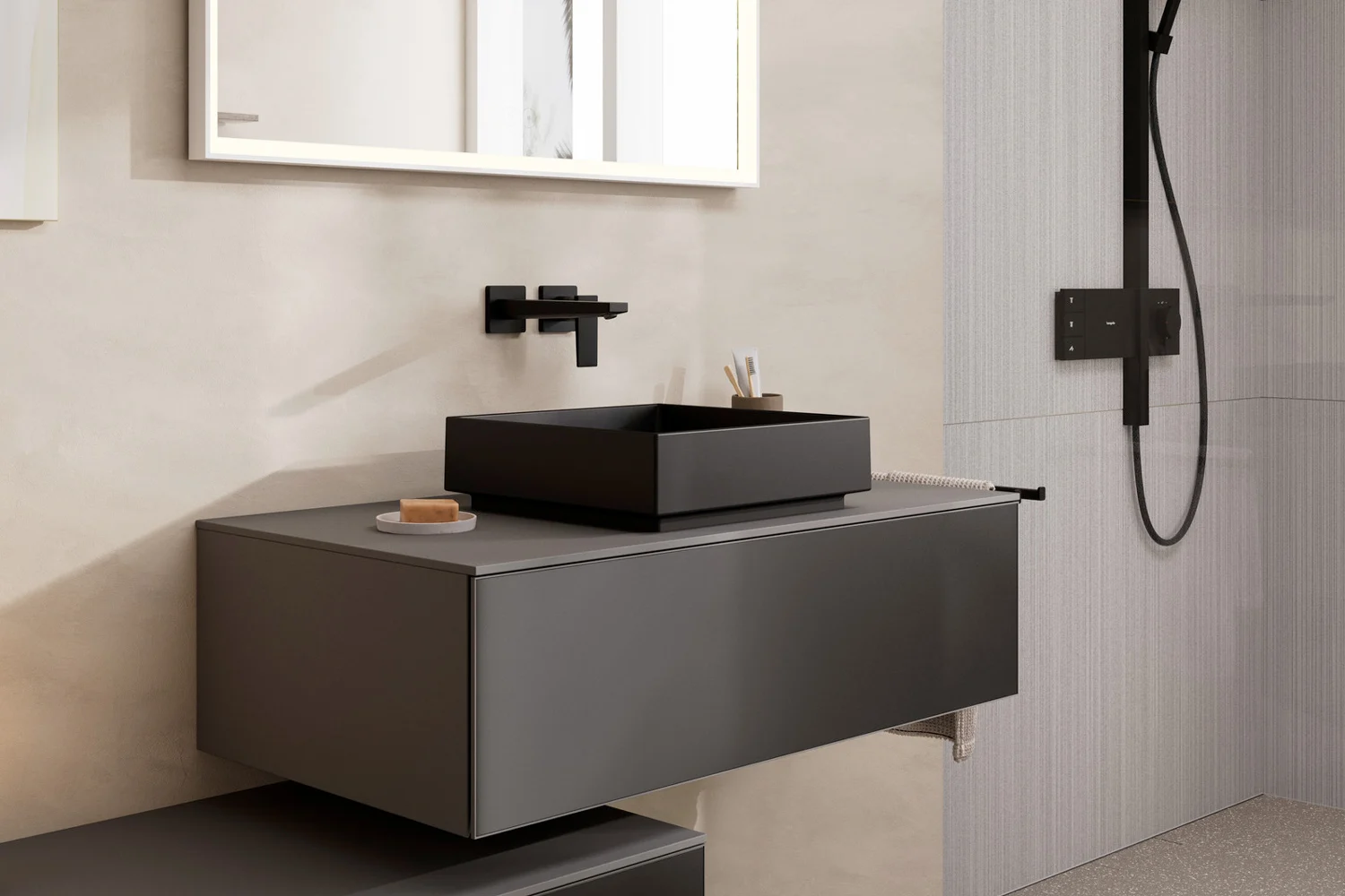 hansgrohe Metropol Einhebel-Waschtischmischer Unterputz mit Hebelgriff und Auslauf 22,5 cm für Wandmontage Bild 3