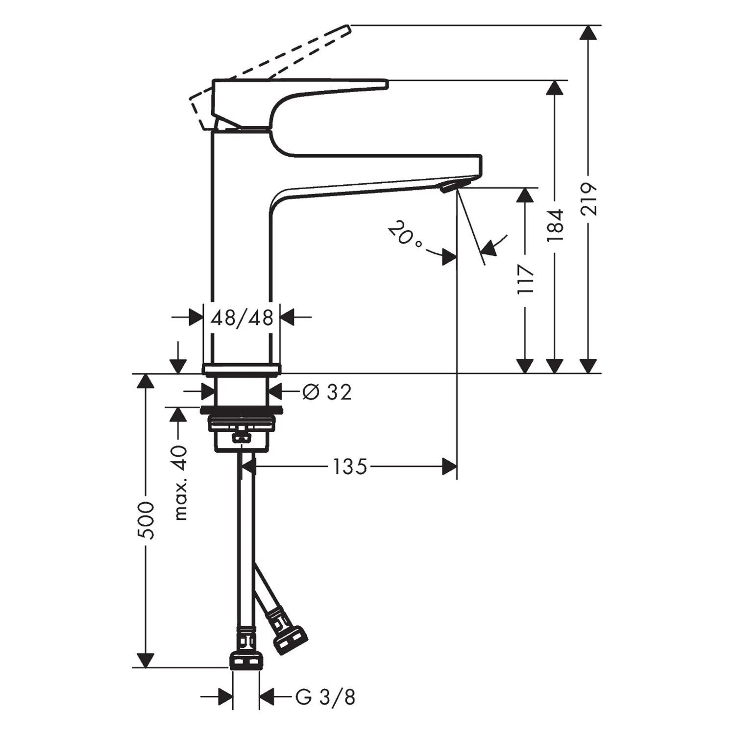 hansgrohe Metropol Einhebel-Waschtischmischer 110 mit Hebelgriff und Push-Open Ablaufgarnitur Bild 4
