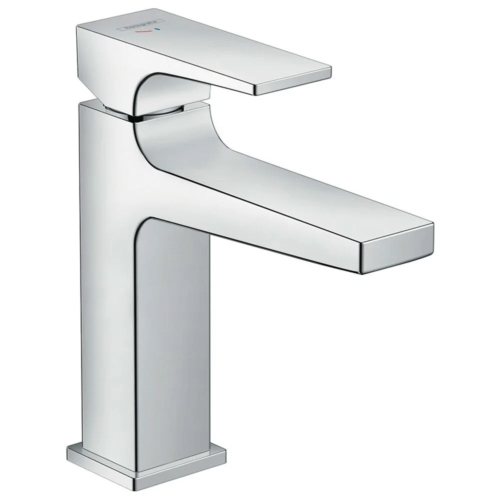Chromowana bateria umywalkowa widok z boku, hansgrohe