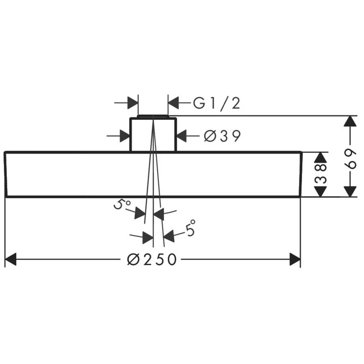 hansgrohe Rainfinity Kopfbrause 250 1jet EcoSmart Bild 3