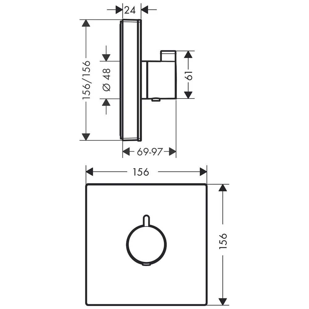 hansgrohe ShowerSelect Glas Thermostat Highflow Unterputz Bild 2