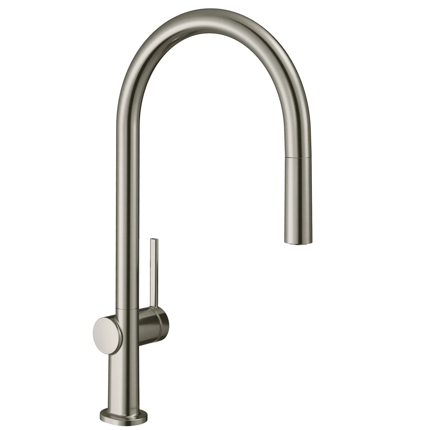 Niklowana bateria kuchenna widok z boku, hansgrohe