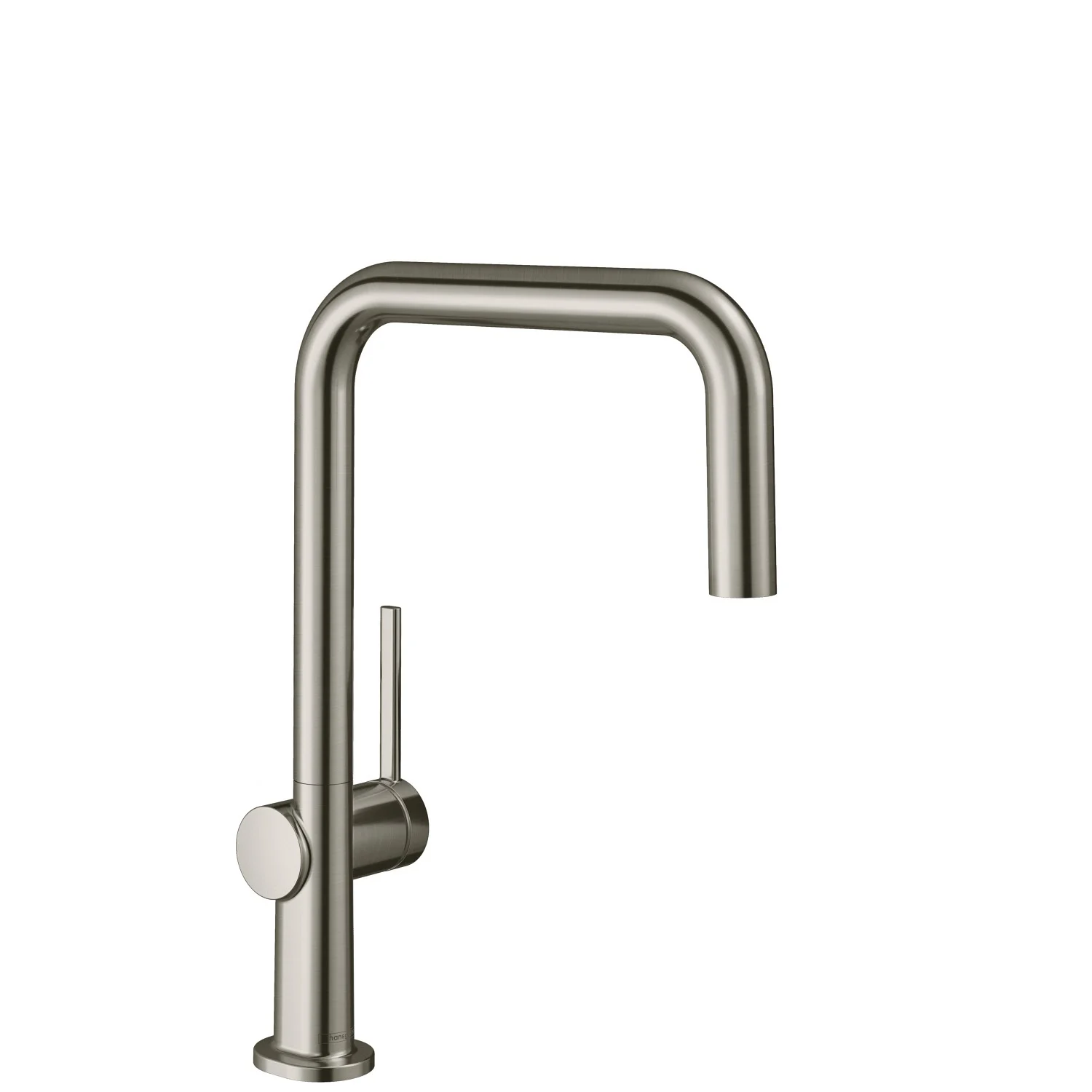 Niklowana bateria kuchenna z kwadratową wylewką, hansgrohe