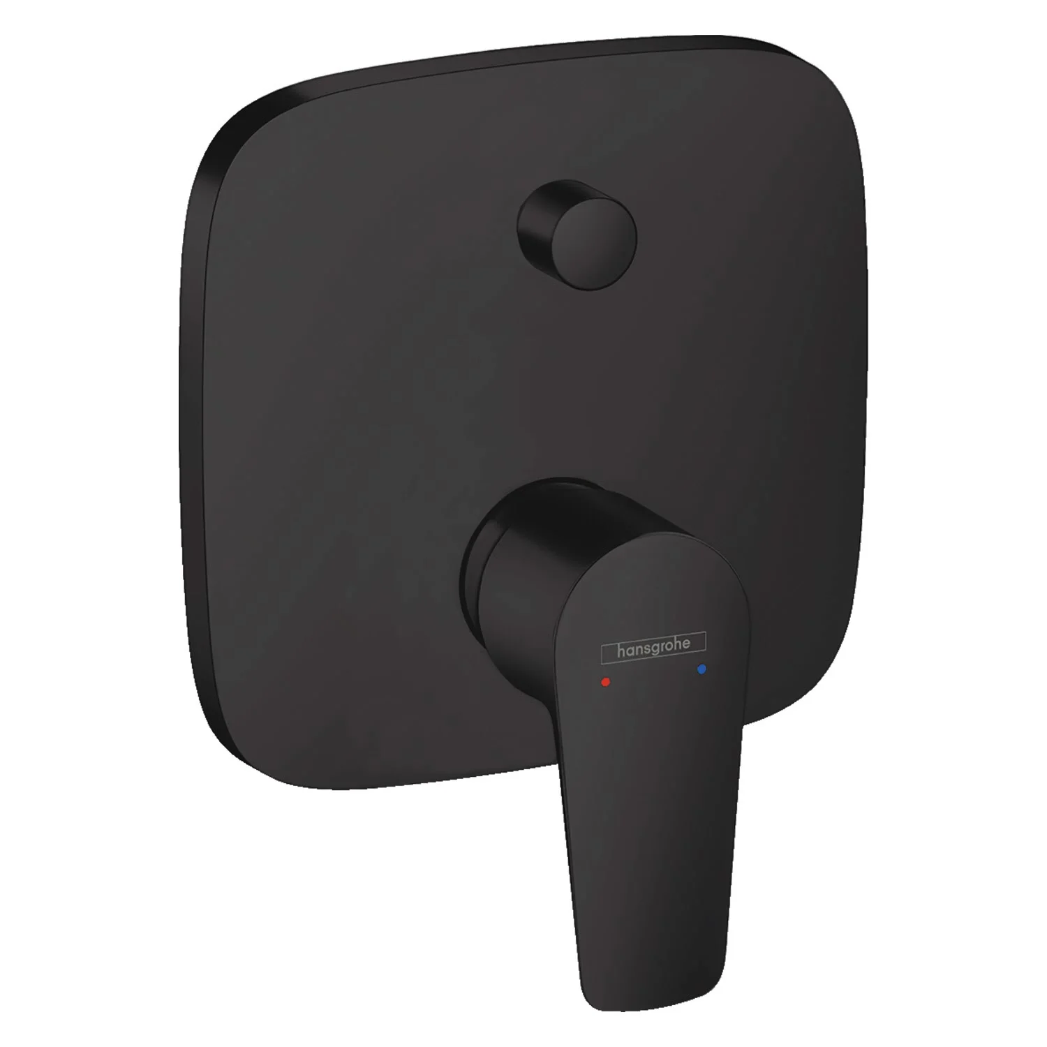 Jednouchwytowa bateria wannowa w czarnym matowym, widok z przodu, hansgrohe