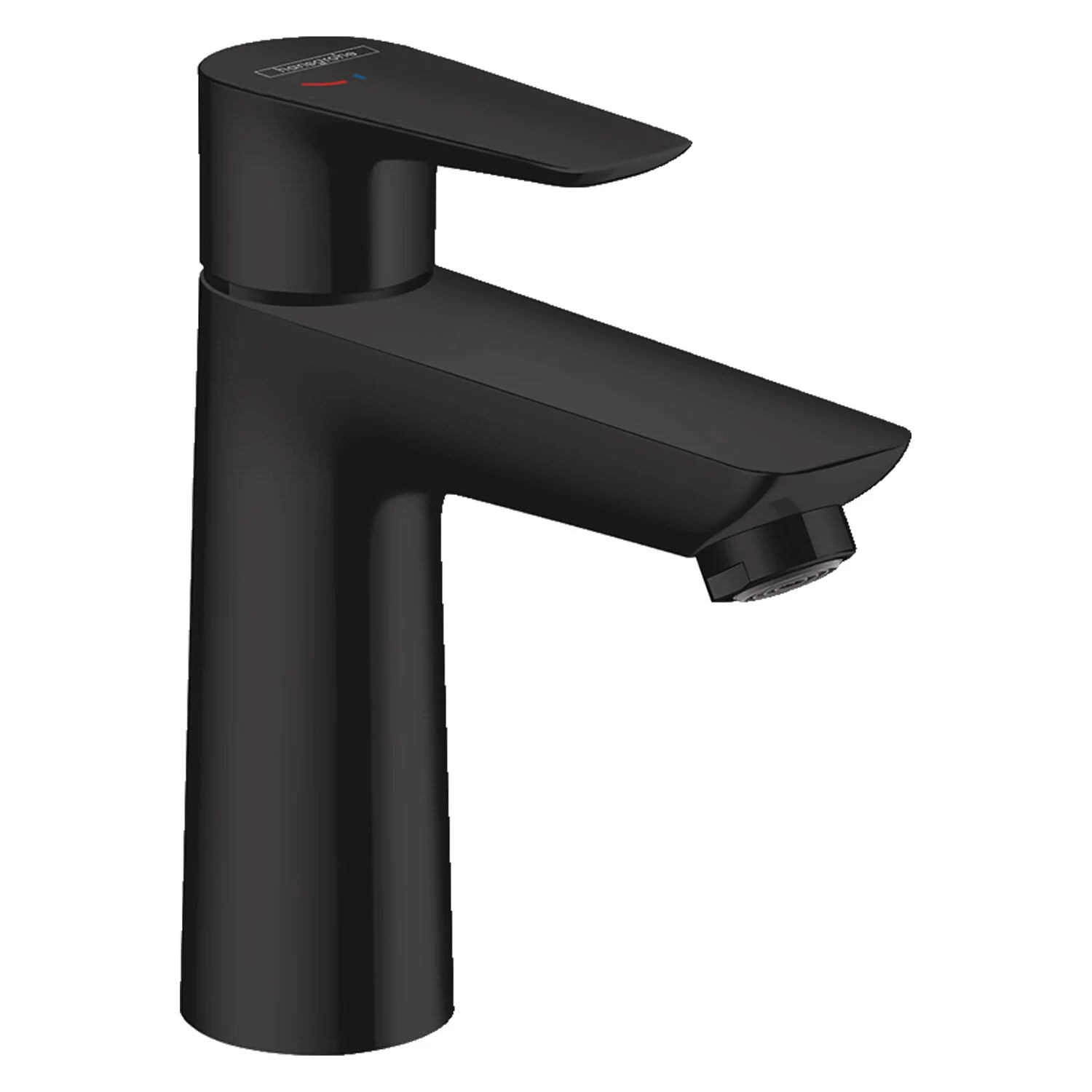Czarna bateria w widoku z boku, hansgrohe