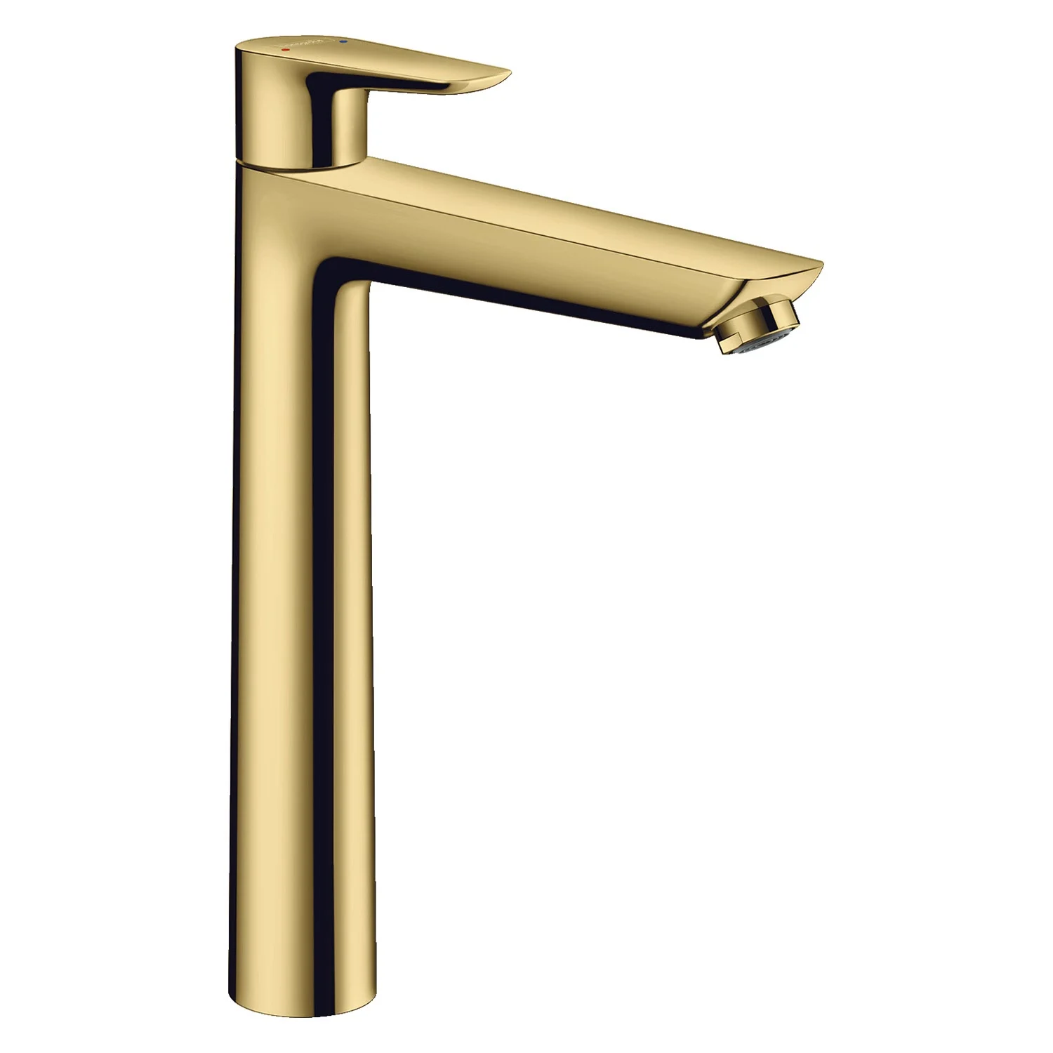 Złota bateria umywalkowa jednouchwytowa widok z boku, hansgrohe