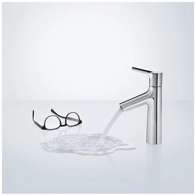 Chromowana bateria umywalkowa z bieżącą wodą, hansgrohe
