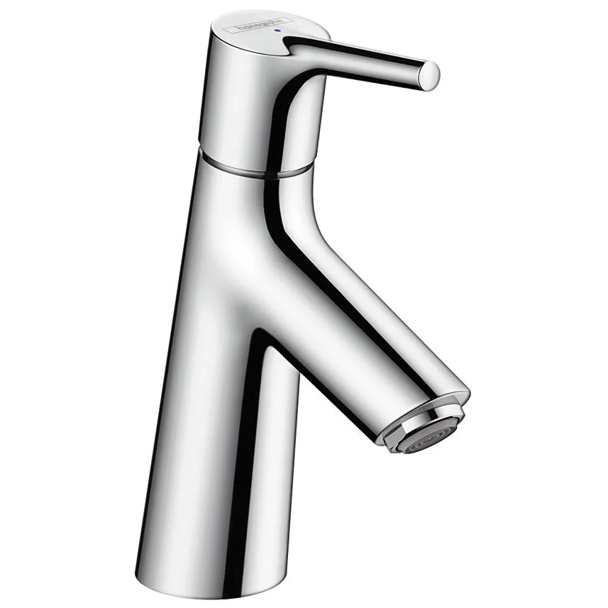 Chromowana bateria umywalkowa widok z boku, hansgrohe