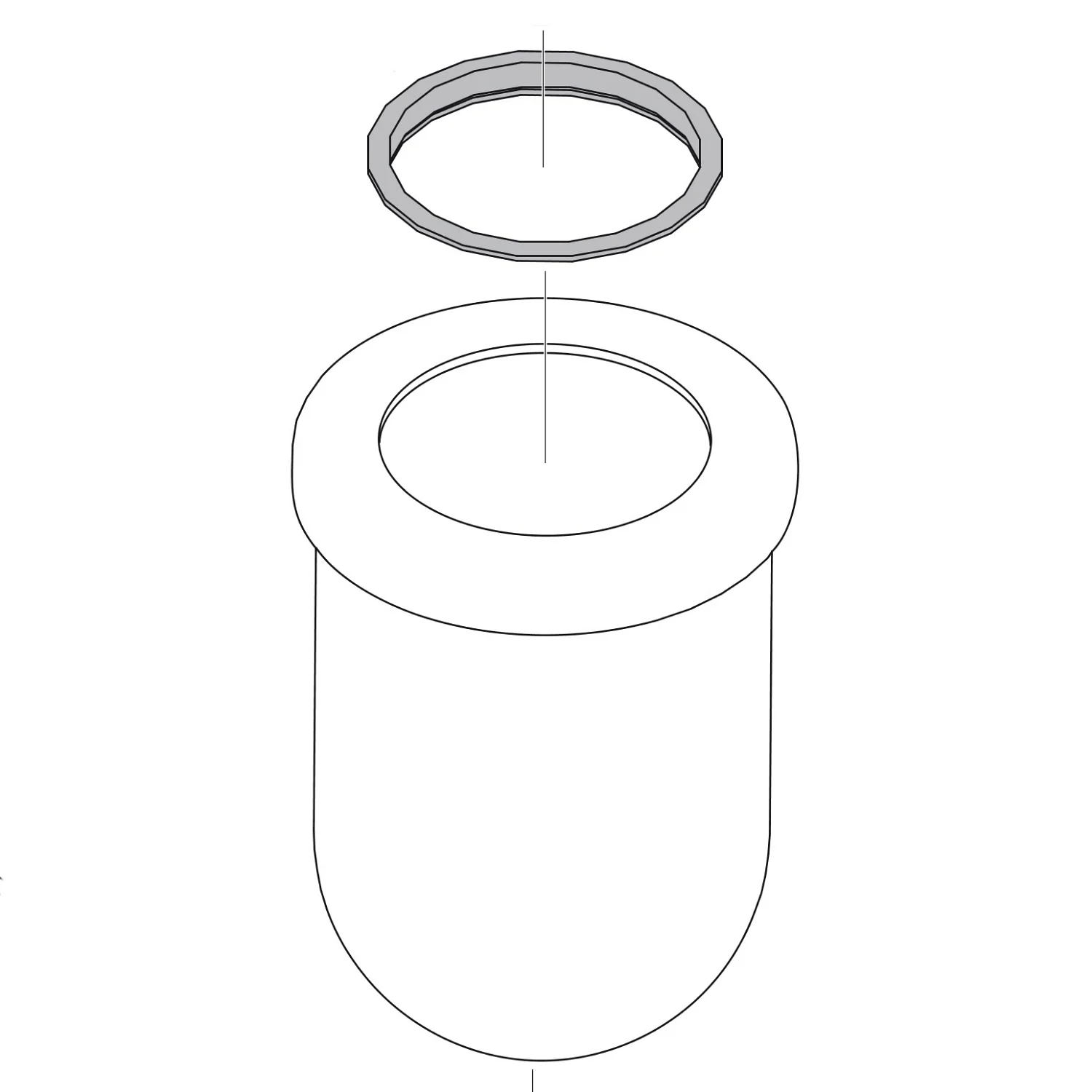 Rysunek techniczny wkładu szklanego, hansgrohe