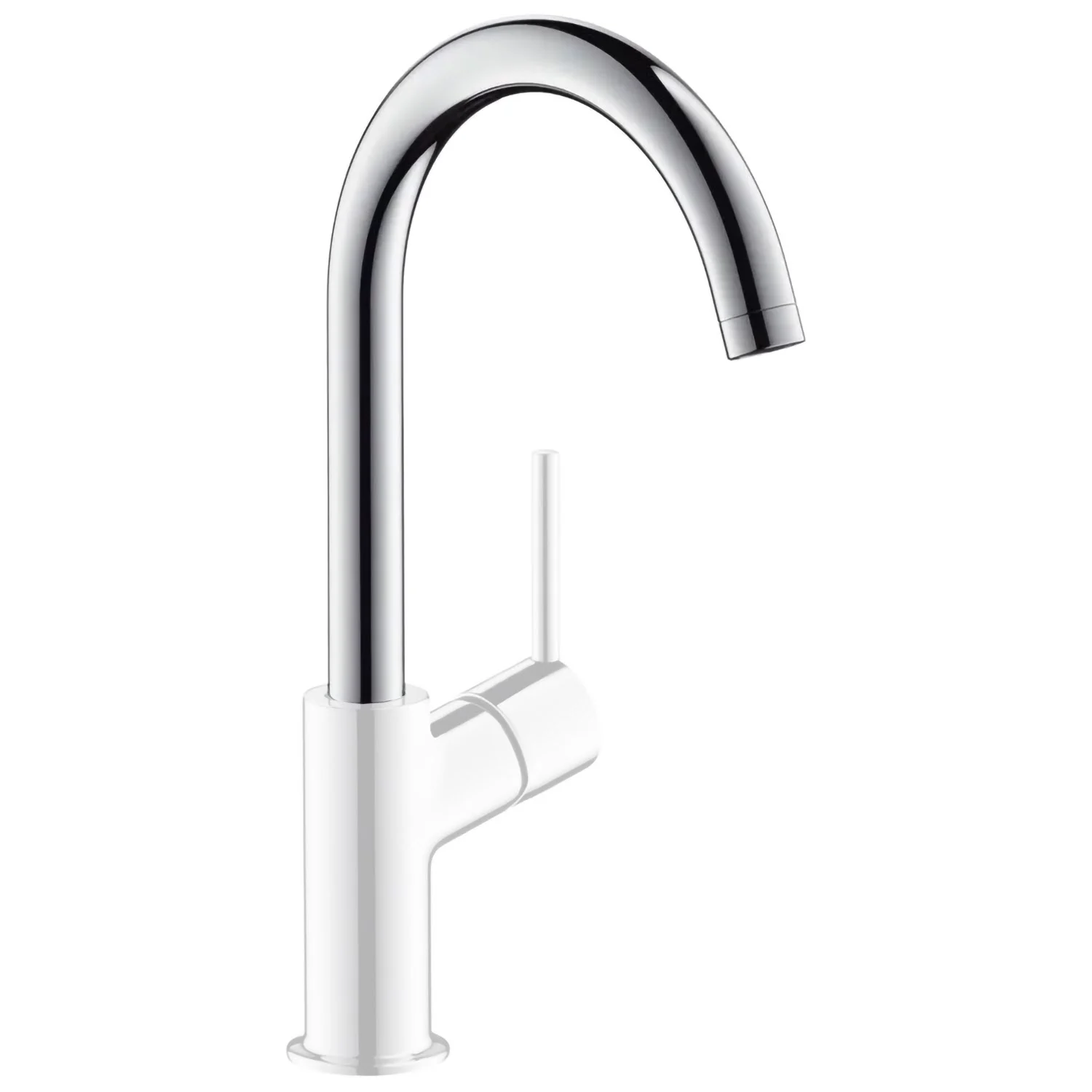 Chromowany wylewka do baterii umywalkowej, hansgrohe