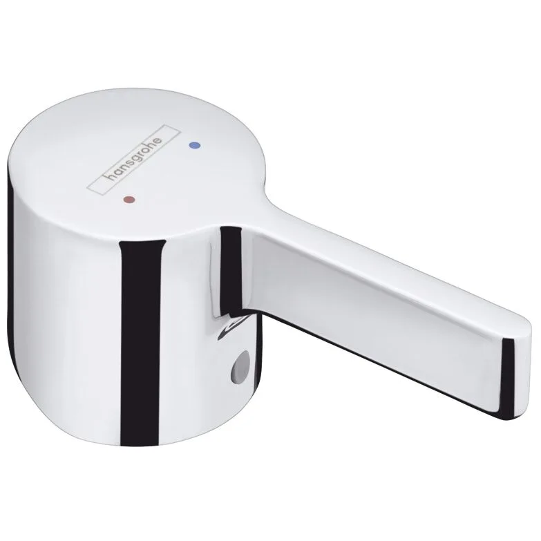Chromowany uchwyt z logo Hansgrohe z boku, hansgrohe