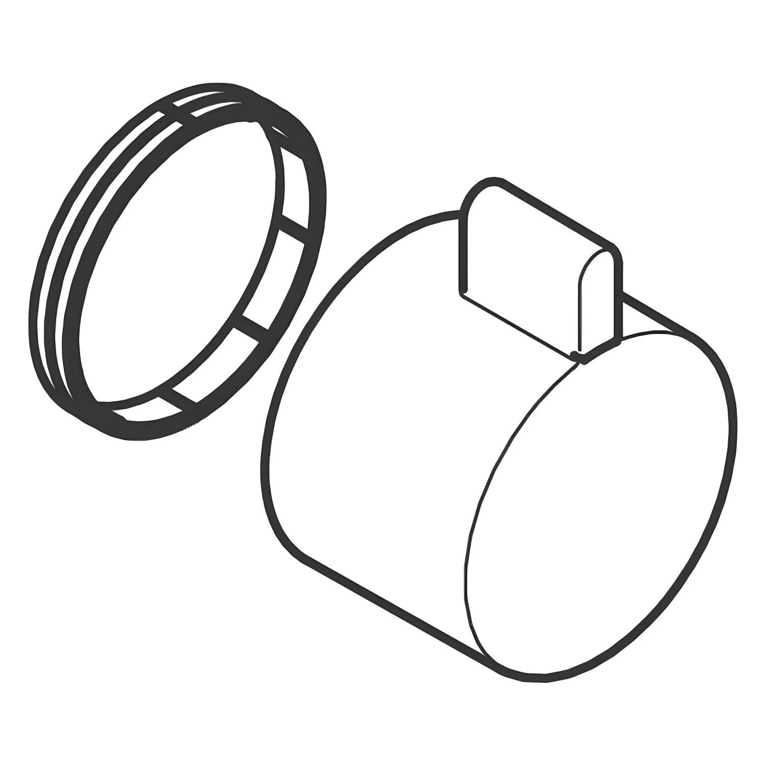 Rysunek techniczny okrągłego uchwytu z pierścieniem, hansgrohe