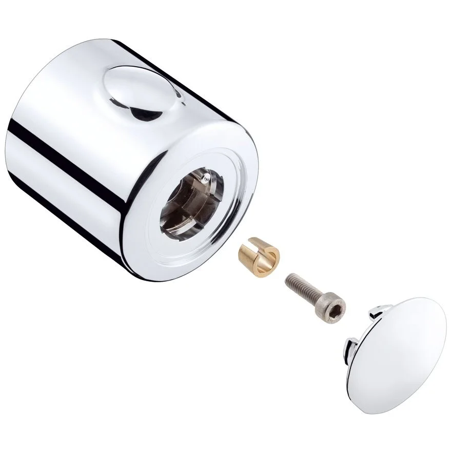 Chromowana rączka i akcesoria widok z przodu, hansgrohe