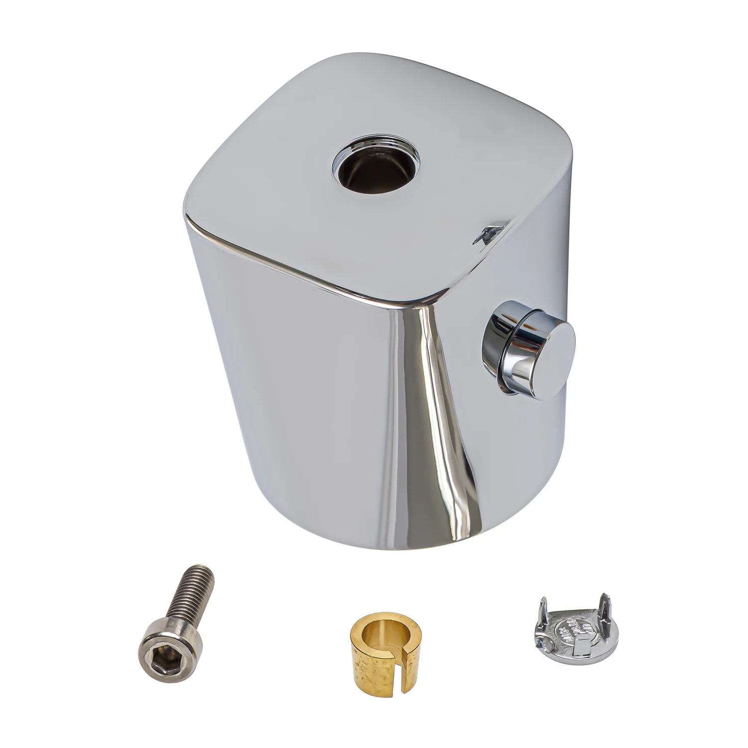 Chromowany uchwyt do armatury z akcesoriami, hansgrohe