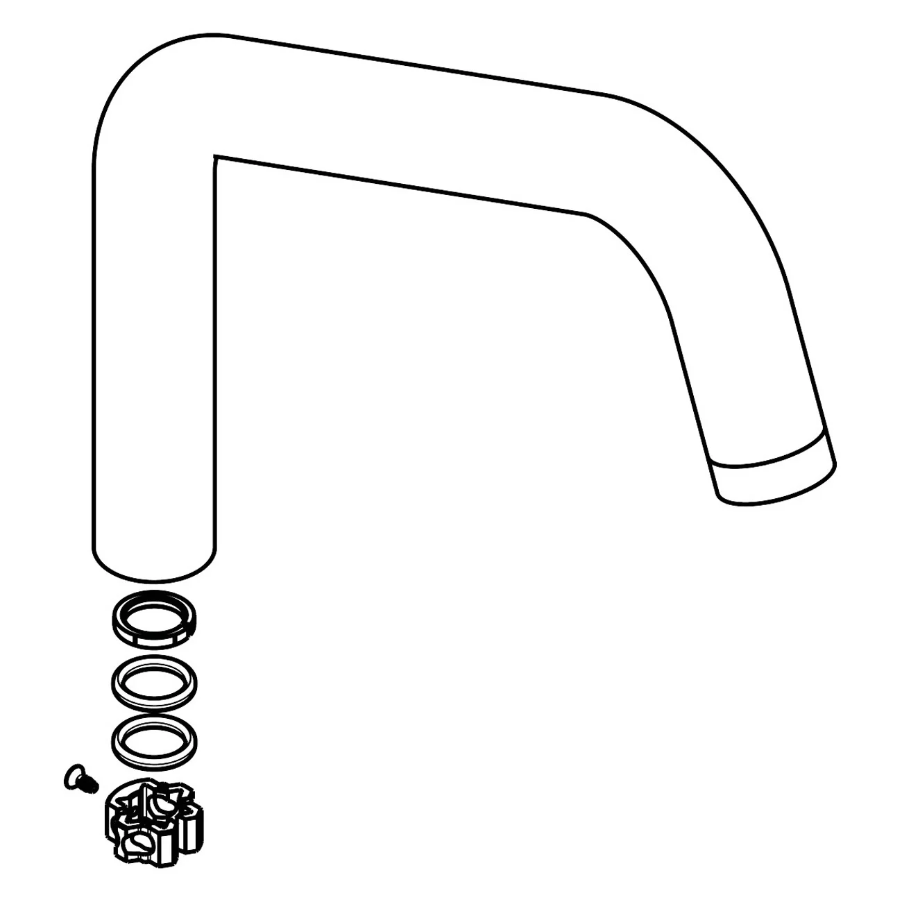 Rysunek techniczny wylewki baterii kuchennej, hansgrohe