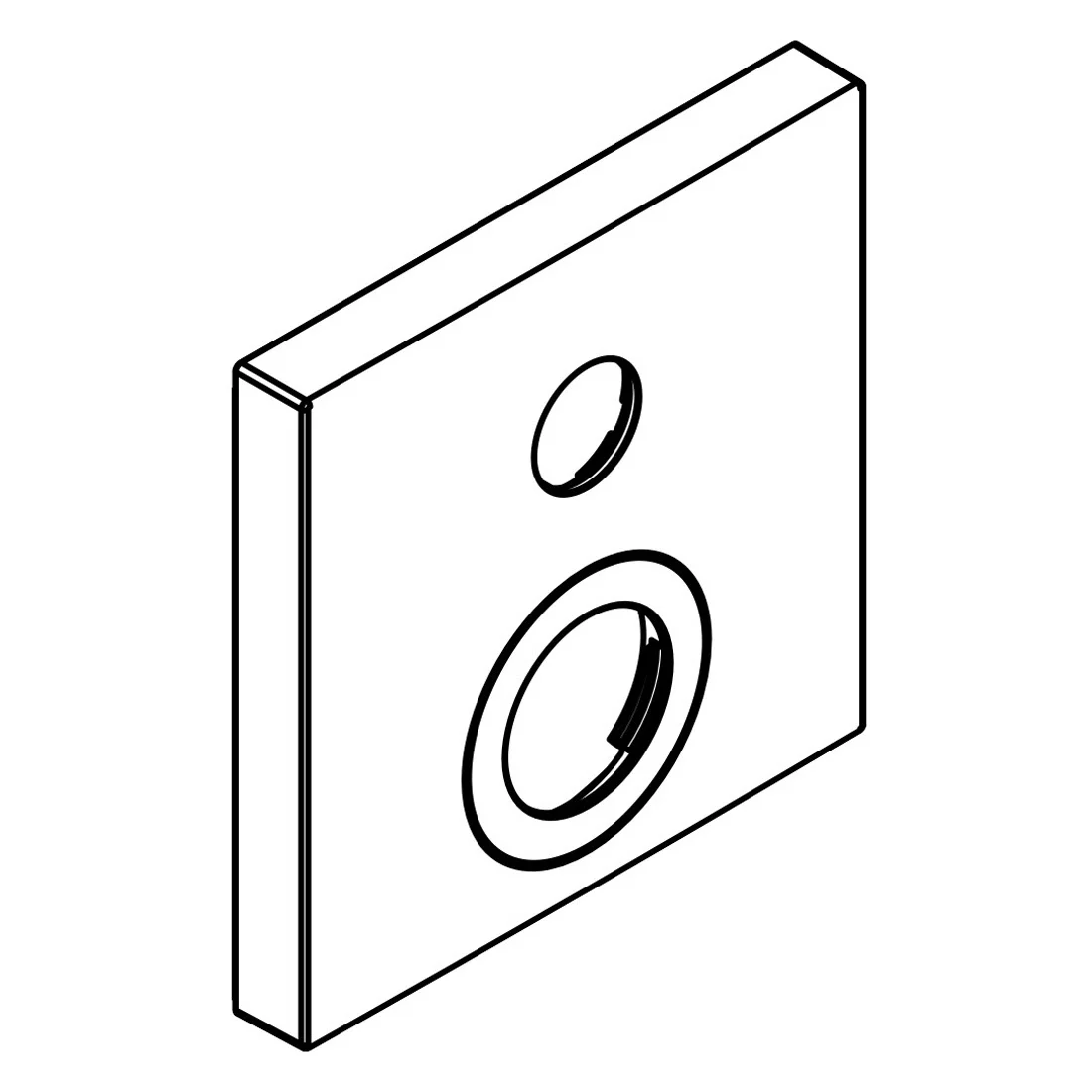 Rysunek techniczny kwadratowej rozety, hansgrohe