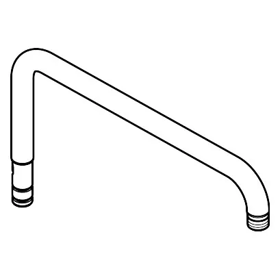 Rysunek techniczny zakrzywionej rury, hansgrohe