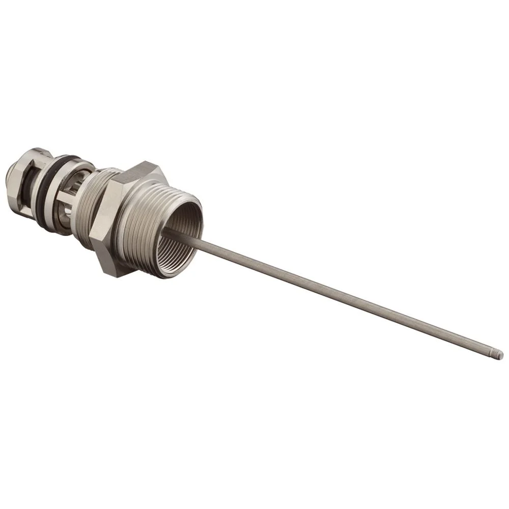 Metalowy przełącznik w widoku z boku, hansgrohe