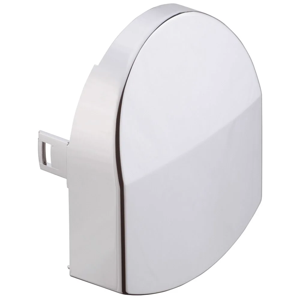 Okrągła część plastikowa w białym, widok z boku, hansgrohe
