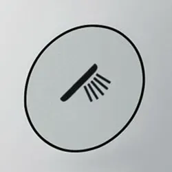 Symbol funkcji prysznica na szarym tle, hansgrohe