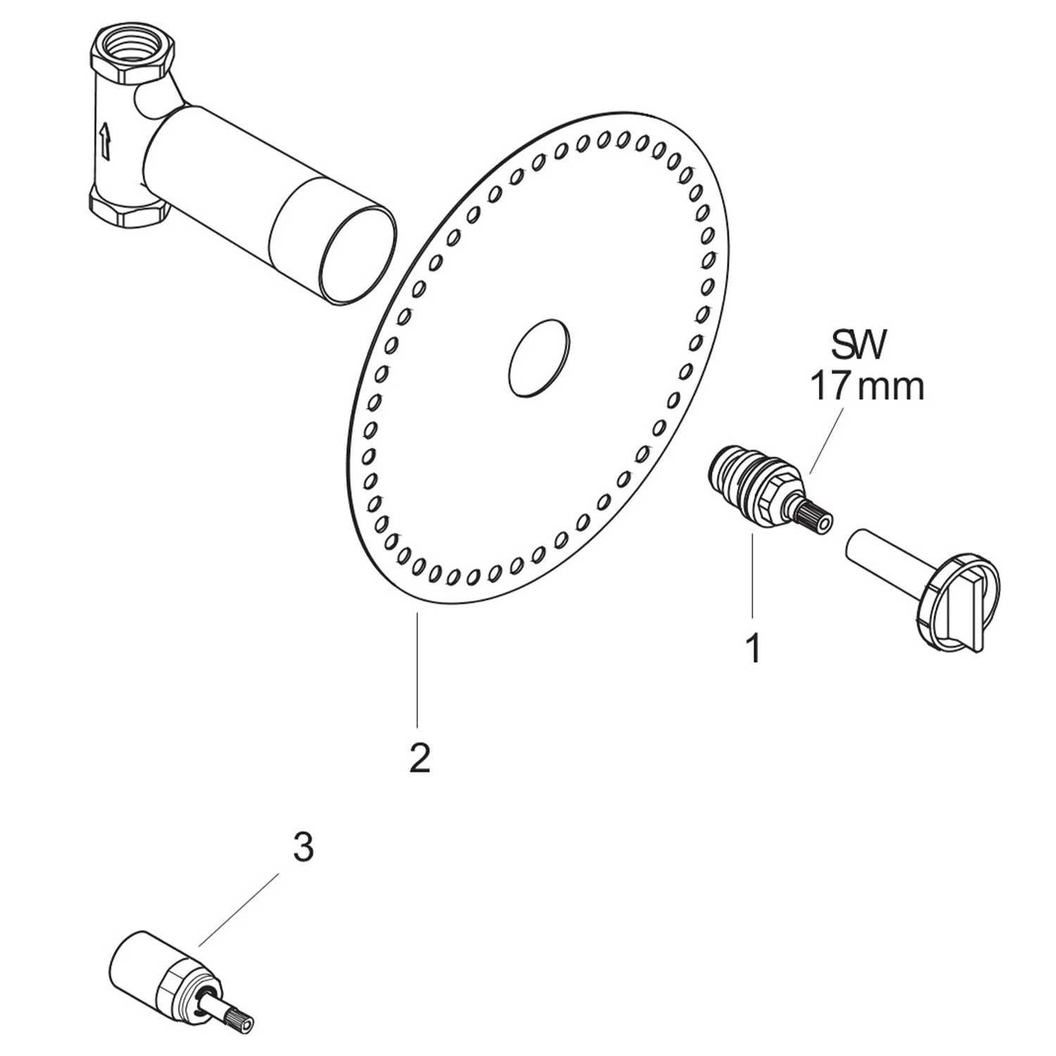 hansgrohe Absperrventil Grundkörper DN15 Spindel Bild 3