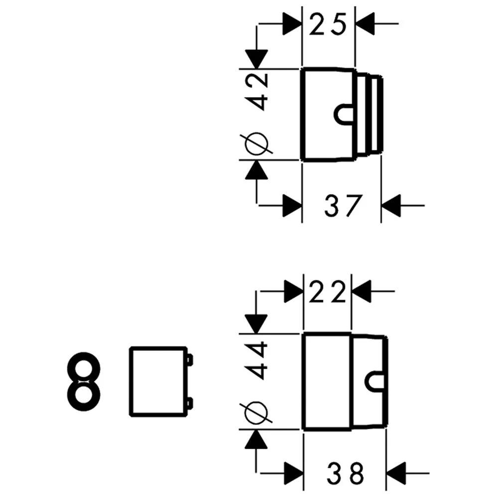 AXOR Citterio Verlängerungsset für Grundkörper 2,5 cm Bild 2