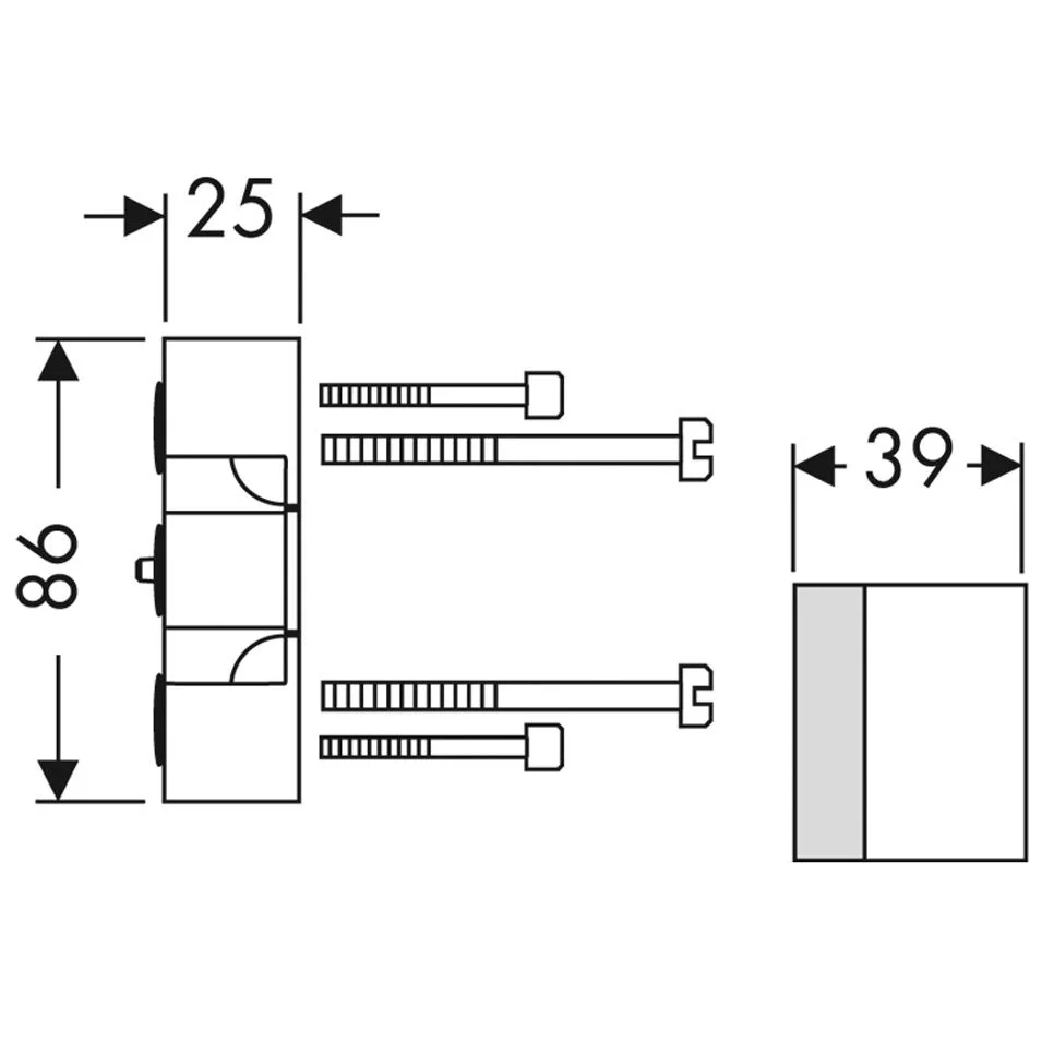 AXOR iBox universal Grundkörperverlängerung 2,5 cm Bild 2