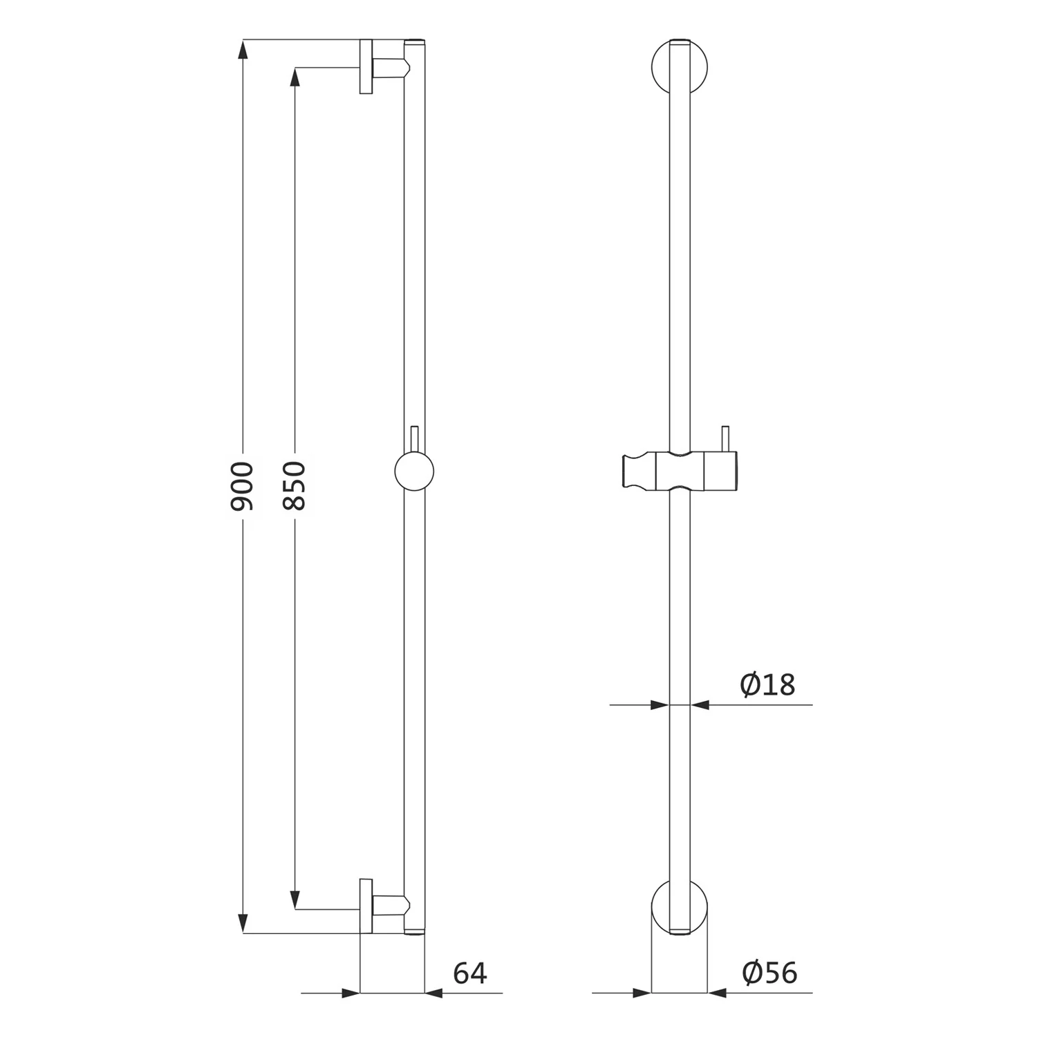 Herzbach LIVING SPA Brausestange 90 cm rund Bild 2