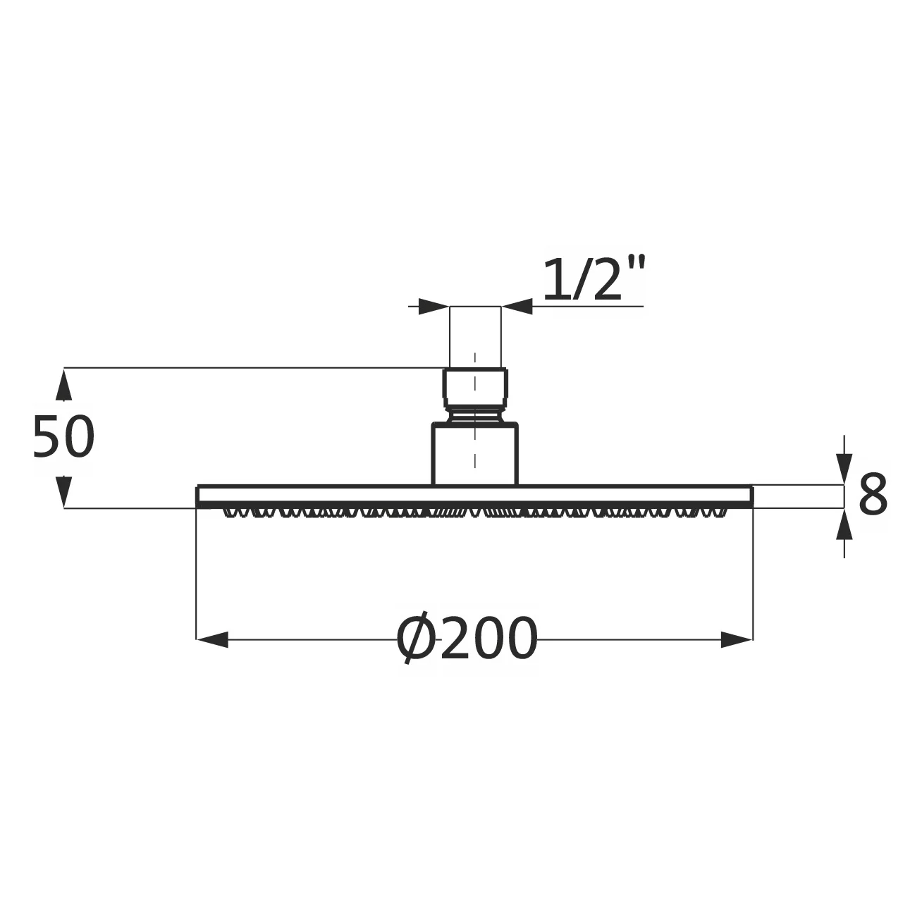 Herzbach LIVING SPA Slim Regenbrause Ø 20 cm, für Wand-/Deckenarm Bild 2