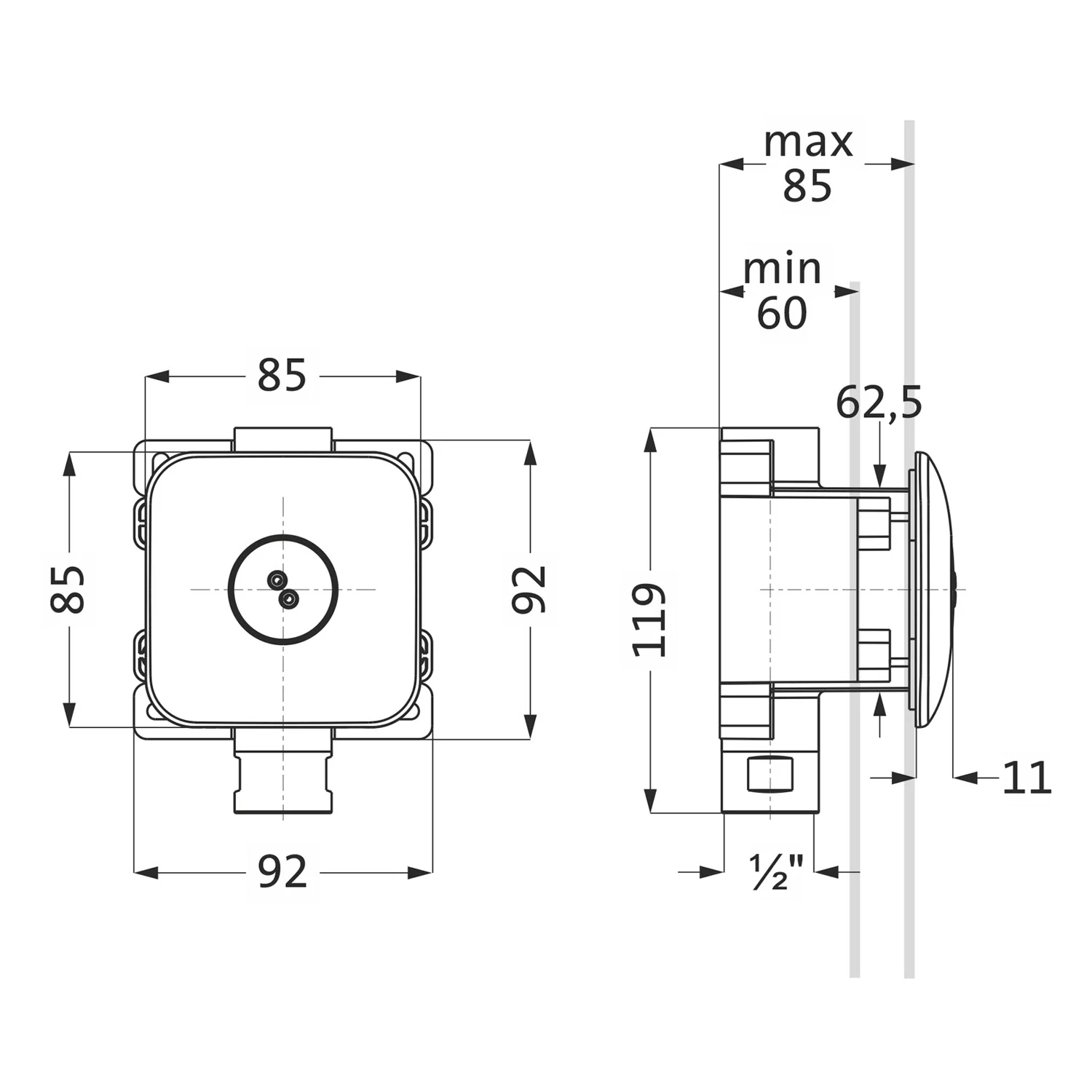Herzbach LIVING SPA Unterputz-Seitenbrause soft Bild 2