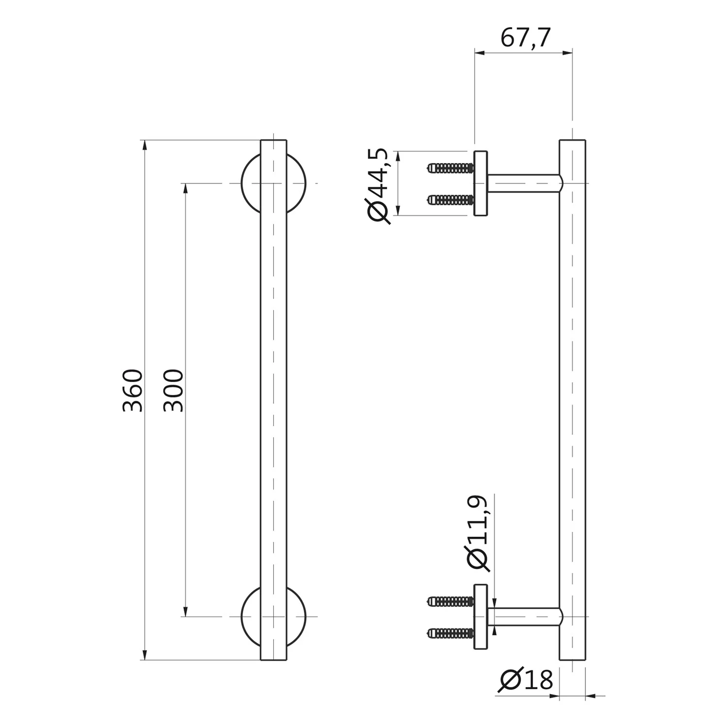 Herzbach LIVING Wannengriff 30 cm Bild 2
