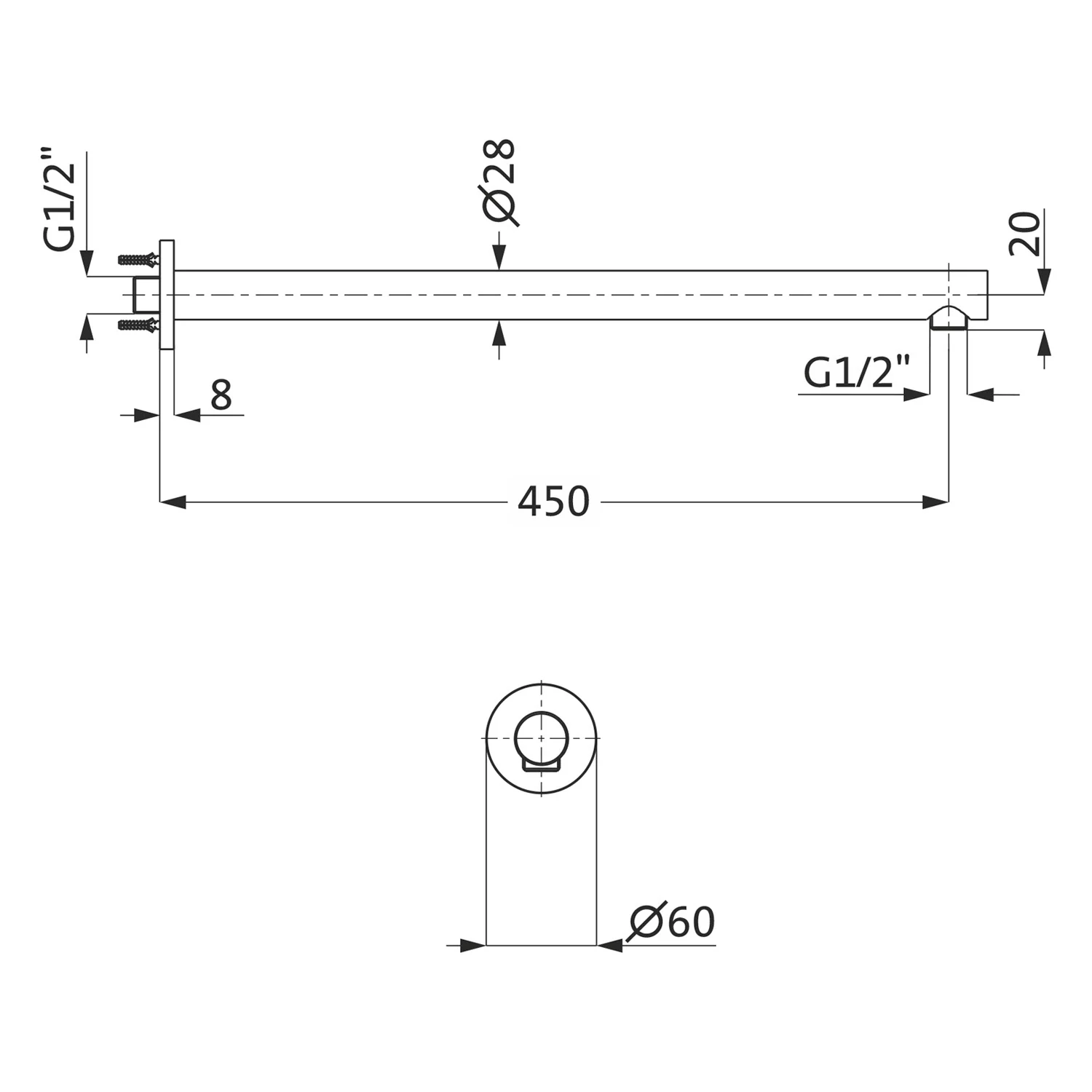 Herzbach LIVING SPA Wandarm 45 cm Bild 2